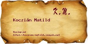 Koczián Matild névjegykártya